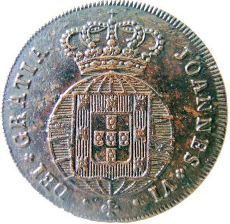 Moneda 3 Reales (Réais) - Juan VI | 1818 - Anverso Anverso de 3 Reales (Réais) - Juan VI