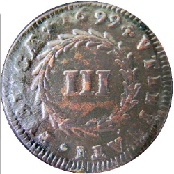 Reverso de 3 Reales (Réais) - Pedro II