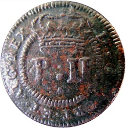 Anverso de 3 Reales (Réais) - Pedro II