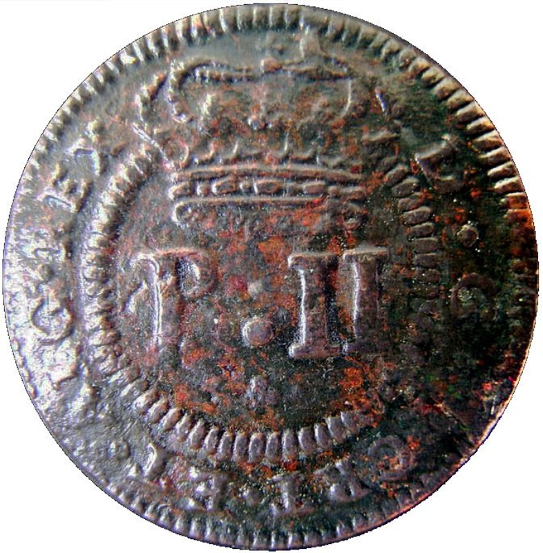 Moneda 3 Reales (Réais) - Pedro II | 1699 - 1703 - Anverso Anverso de 3 Reales (Réais) - Pedro II