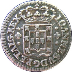 Anverso de 3 Vintens - João V (ceca de Lisboa)
