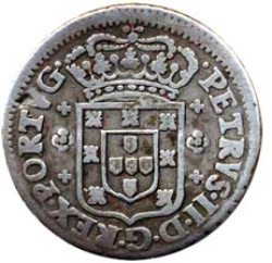 Anverso de 3 Vintens - Pedro II (ceca de Oporto)