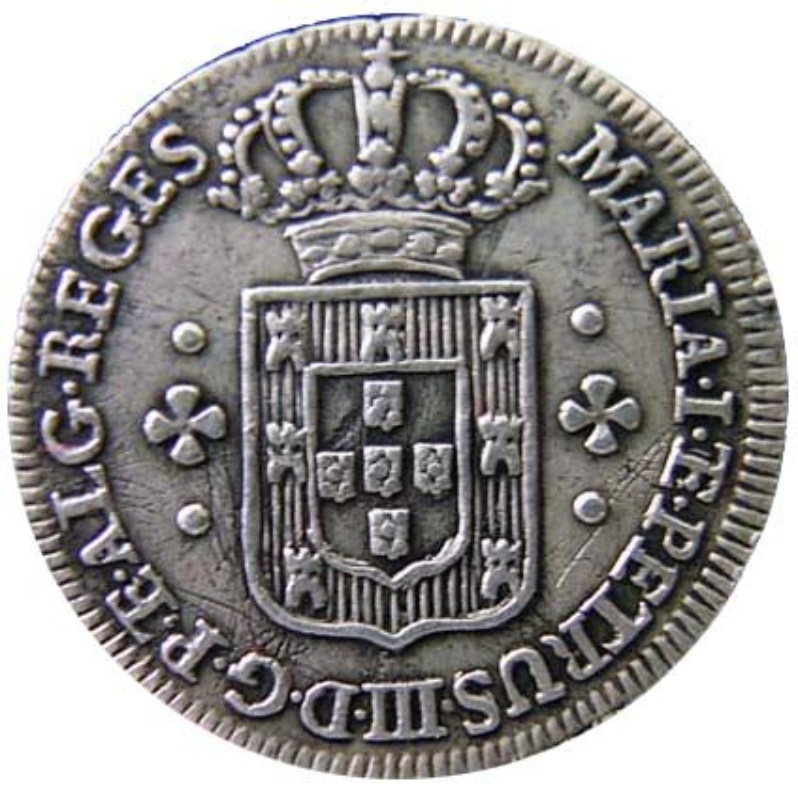 Moneda 3 Vintens de Real (Réais) - María I y Pedro III | 1777 - 1786 - Anverso Anverso de 3 Vintens de Real (Réais) - María I y Pedro III