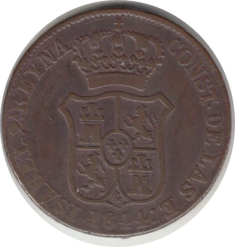 Moneda 3 Cuartos de Real (3 CUAR) | 1836 - 1846 - Reverso Reverso de 3 Cuartos de Real (3 CUAR)