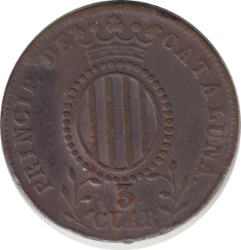 Anverso de 3 Cuartos de Real (3 CUAR)
