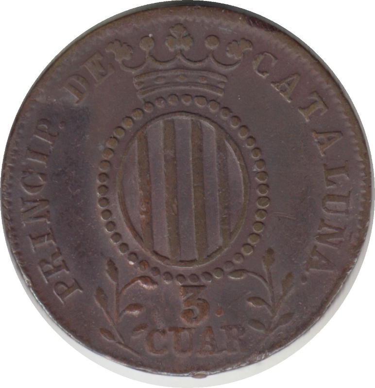 Moneda 3 Cuartos de Real (3 CUAR) | 1836 - 1846 - Anverso Anverso de 3 Cuartos de Real (3 CUAR)