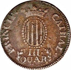 Reverso de 3 Cuartos de Real (III QUAR)
