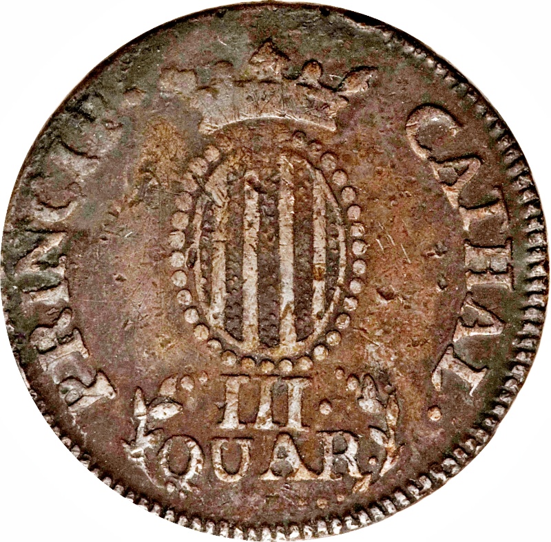 Reverso de 3 Cuartos de Real (III QUAR)
