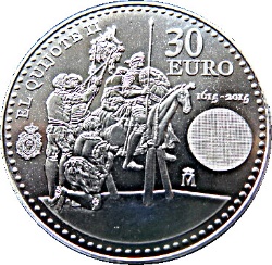 Reverso de 30 Euro - Felipe VI (Parte II de Don Quijote)