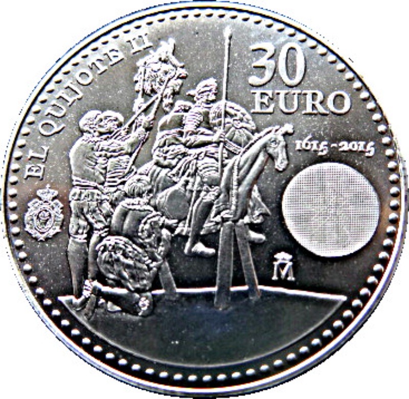 Reverso de 30 Euro - Felipe VI (Parte II de Don Quijote)