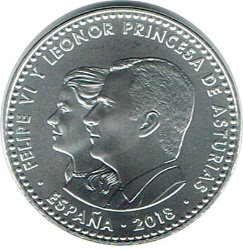 Anverso de 30 Euros - Felipe VI (1300 aniversario del Reino de Asturias)