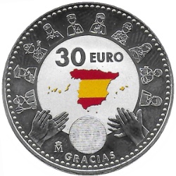 Reverso de 30 Euros - Felipe VI (Héroes anónimos)