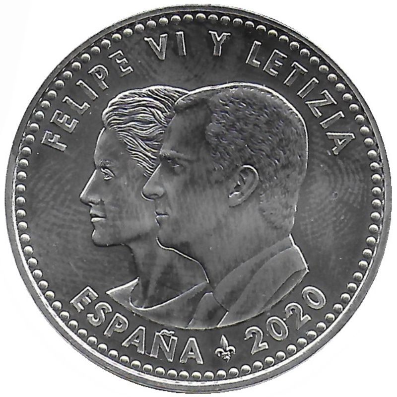 Moneda 30 Euros - Felipe VI (Héroes anónimos) | 2020 - Anverso Anverso de 30 Euros - Felipe VI (Héroes anónimos)