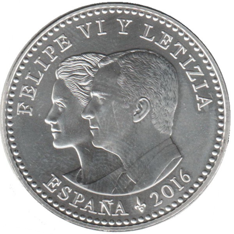Moneda 30 Euros - Felipe VI (IV Centenario de Miguel de Cervantes) | 2016 - Anverso Anverso de 30 Euros - Felipe VI (IV Centenario de Miguel de Cervantes)