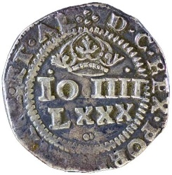Anverso de 4 Vintens - Lxxx Reales (Réais) - João IV (Oporto)