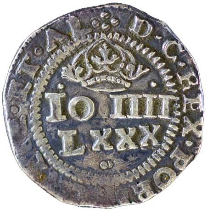 Moneda 4 Vintens - Lxxx Reales (Réais) - João IV (Oporto) | 1643 - 1656 - Anverso Anverso de 4 Vintens - Lxxx Reales (Réais) - João IV (Oporto)
