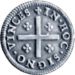 Reverso de 4 Vintens de Real (Réais) - Pedro II (Príncipe corona, ceca de Lisboa)