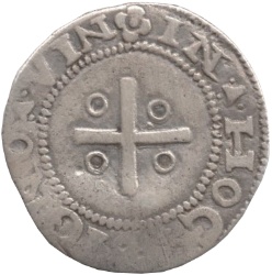 Reverso de 40 (XXXX) Reales (Réais) "Real Português" - João III (Cruz con arandelas pequeñas, Lisboa)