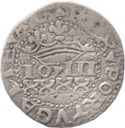 Anverso de 40 (XXXX) Reales (Réais) "Real Português" - João III (Cruz con arandelas pequeñas, Lisboa)