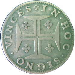 Reverso de 400 Reales (Réais) "Cruzado" - Pedro Príncipe Regente