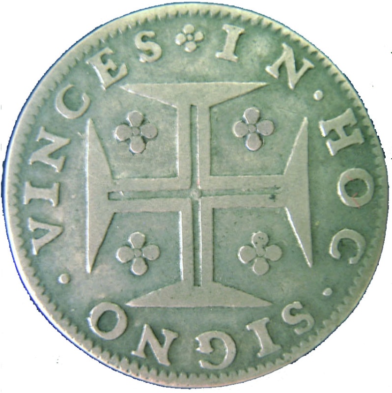 Moneda 400 Reales (Réais) "Cruzado" - Pedro Príncipe Regente | 1677 - 1683 - Reverso Reverso de 400 Reales (Réais) "Cruzado" - Pedro Príncipe Regente