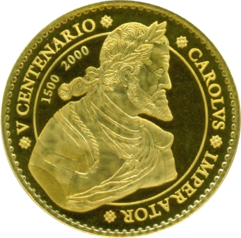 Moneda 40.000 Pesetas (Carlos V) | 2000 - Reverso Reverso de 40.000 Pesetas (Carlos V)