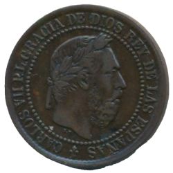 Reverso de 5 Céntimos - Carlos VII (pretendiente)
