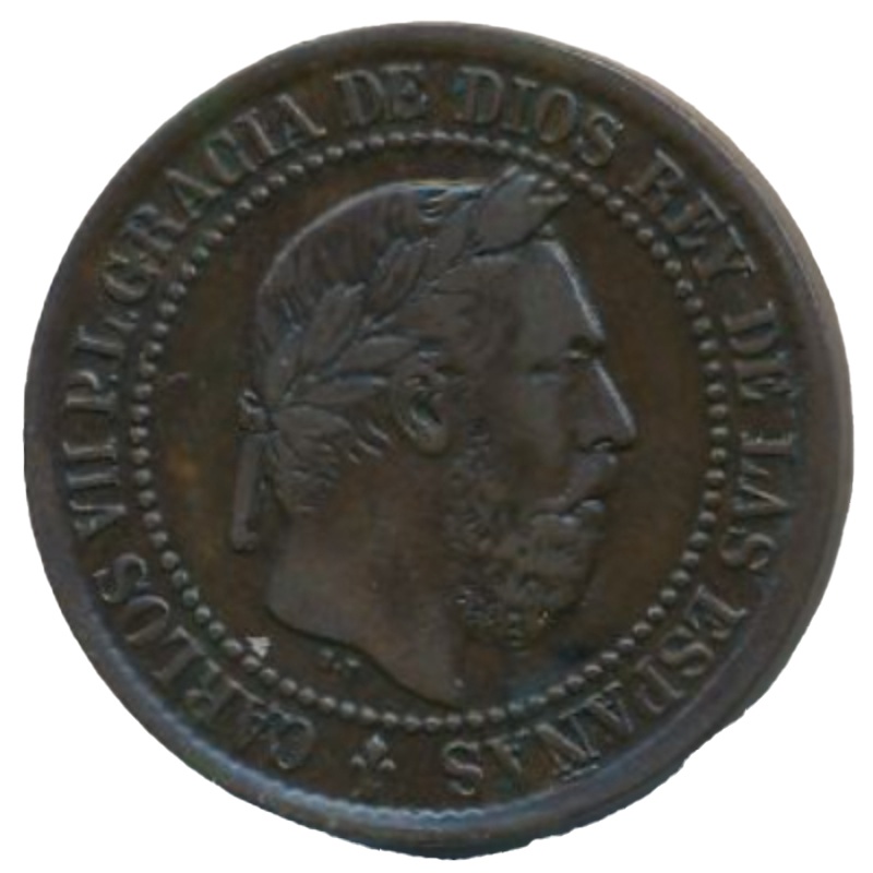 Reverso de 5 Céntimos - Carlos VII (pretendiente)