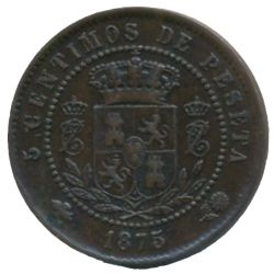 Anverso de 5 Céntimos - Carlos VII (pretendiente)