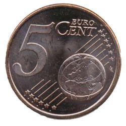 Reverso de 5 Céntimos de euro (2º tipo)