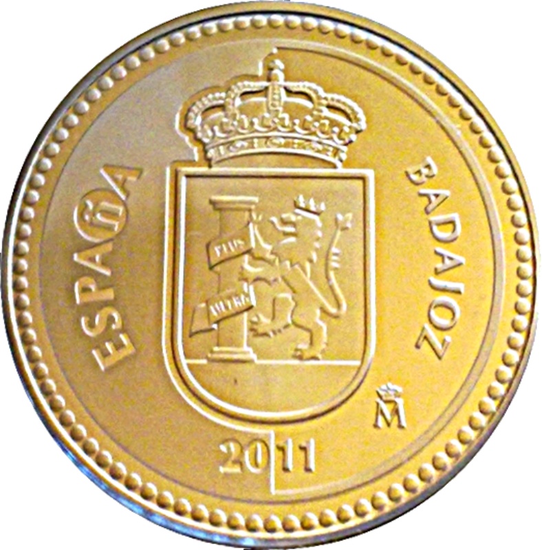 Anverso de 5 Euros (Badajoz)