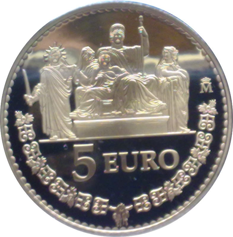 Reverso de 5 Euros - Juan Carlos I (75 cumpleaños)