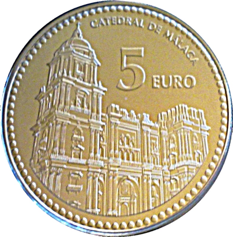 Moneda 5 Euros (Málaga) | 2012 - Reverso Reverso de 5 Euros (Málaga)