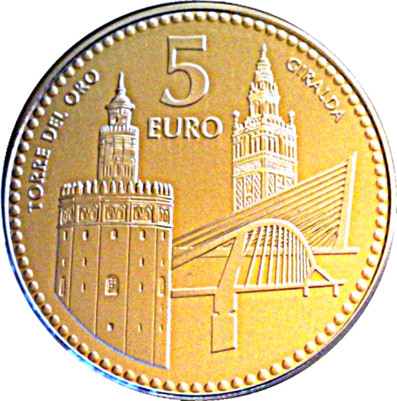 Moneda 5 Euros (Sevilla) | 2012 - Reverso Reverso de 5 Euros (Sevilla)