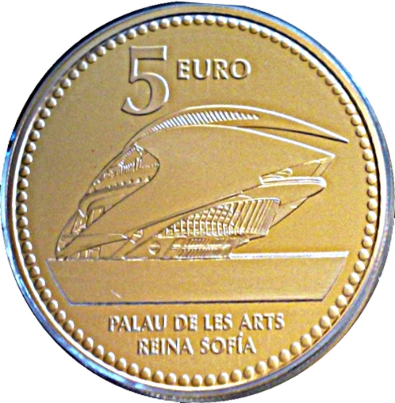 Moneda 5 Euros (Valencia) | 2012 - Reverso Reverso de 5 Euros (Valencia)