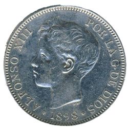 Anverso de 5 Pesetas - Alfonso XIII (3er retrato)