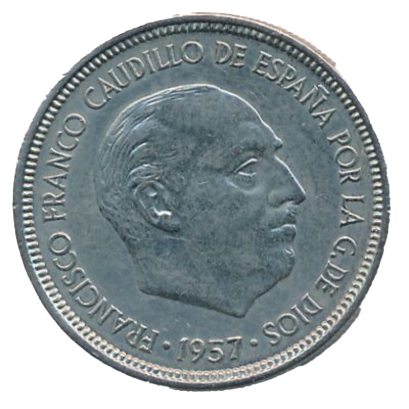 Reverso de 5 Pesetas - Francisco Franco