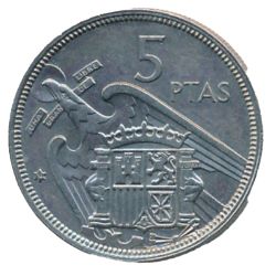 Anverso de 5 Pesetas - Francisco Franco