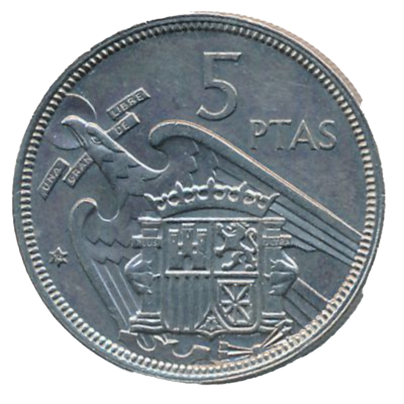 Anverso de 5 Pesetas - Francisco Franco