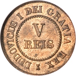 Anverso de 5 Reales (Réais) - Luiz I (Patrón)