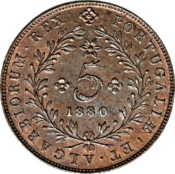 Reverso de 5 Reales (Réais) - Luiz I