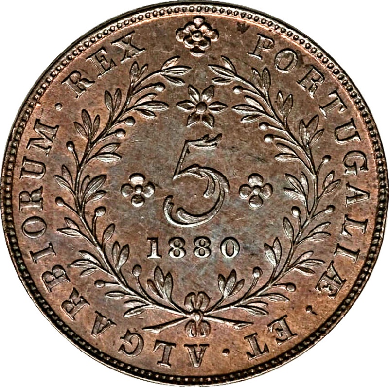 Moneda 5 Reales (Réais) - Luiz I | 1865 - 1880 - Reverso Reverso de 5 Reales (Réais) - Luiz I