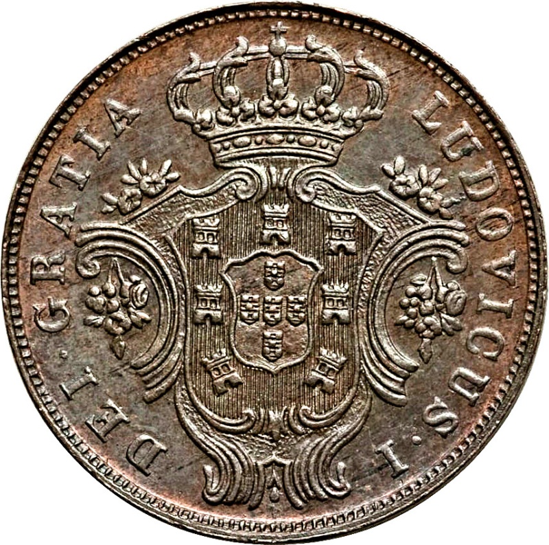 Moneda 5 Reales (Réais) - Luiz I | 1865 - 1880 - Anverso Anverso de 5 Reales (Réais) - Luiz I