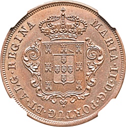 Anverso de 5 Reales (Réais) - María II