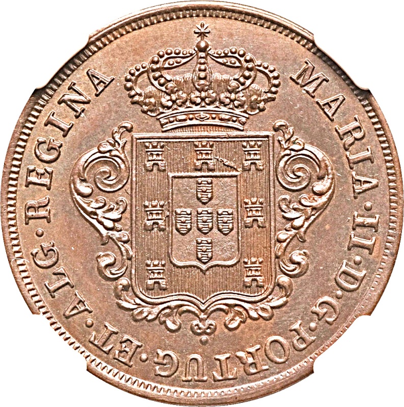 Moneda 5 Reales (Réais) - María II | 1850 - Anverso Anverso de 5 Reales (Réais) - María II