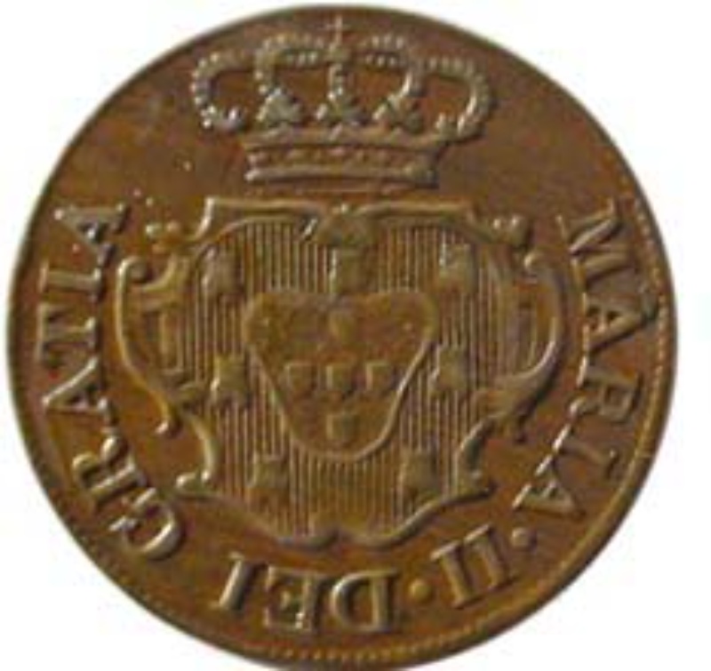 Moneda 5 Reales (Réais) - María II (ceca de Londres) | 1830 - Anverso Anverso de 5 Reales (Réais) - María II (ceca de Londres)