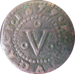 Reverso de 5 Reales (Réais) - Pedro Príncipe Regente