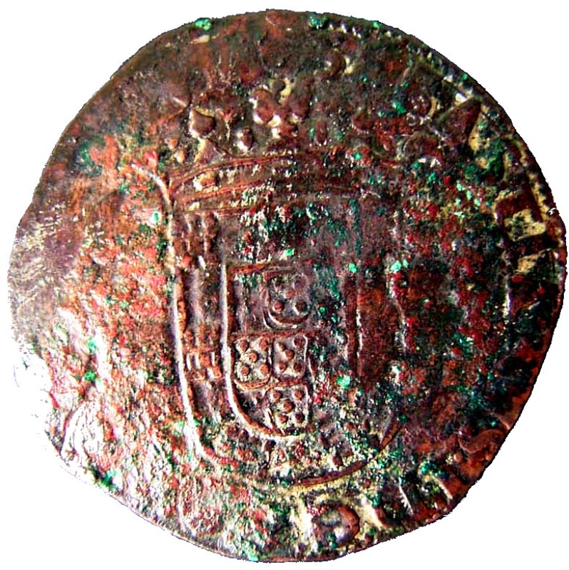 Moneda 5 (V) Reales (Réais) - Sebastião I | 1560 - 1578 - Anverso Anverso de 5 (V) Reales (Réais) - Sebastião I