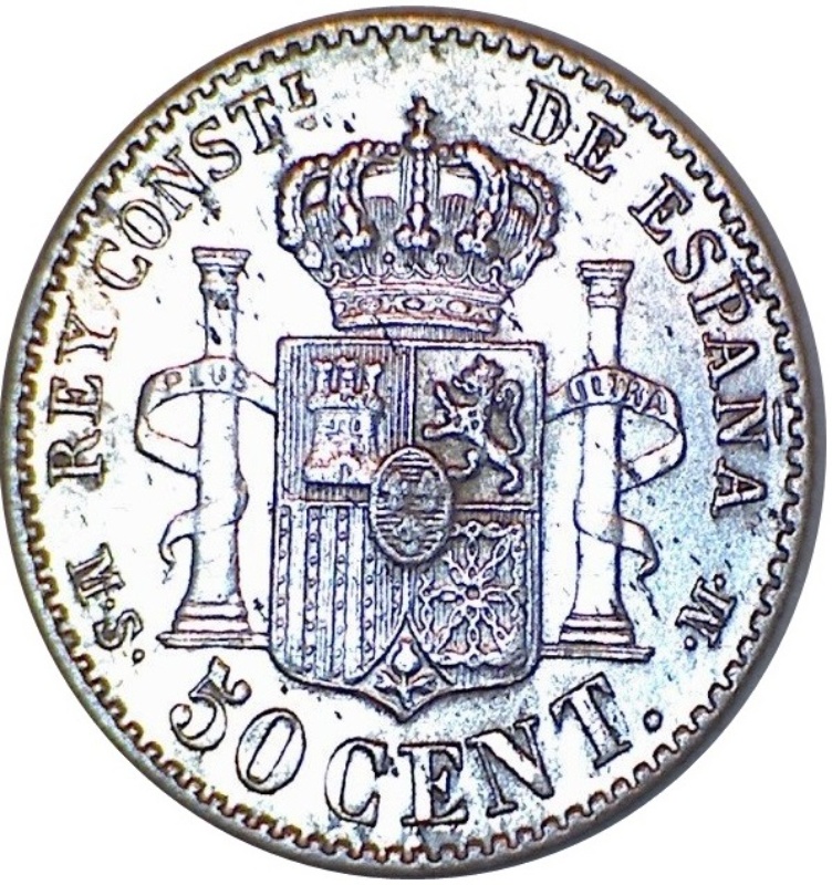 Reverso de 50 Céntimos - Alfonso XII