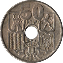 Reverso de 50 Céntimos (Ancla; Flechas hacia arriba)